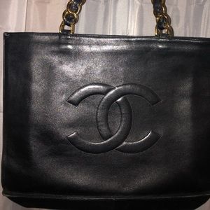 Chanel lamb skin tote